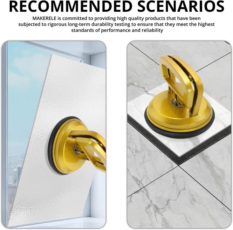 MAKERELE Thickened Aluminum Alloy Vacuum Suction Cup Heavy Duty Glass Lifter Suction Cups for Glass &Granite&Tiles&Mirror Lifting - Image 5